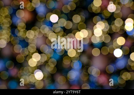 Colorful bokeh lights creating an abstract background Stock Photo