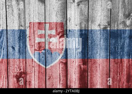 flag of slovakia on weathered wood Stock Photo - Alamy