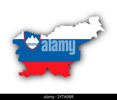 Slovenia flag map, three dimensional render, isolated on white Stock ...