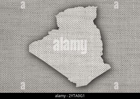 Map of Algeria on old linen Stock Photo - Alamy