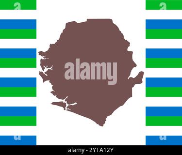 Map of Sierra Leone in blue color Stock Photo - Alamy