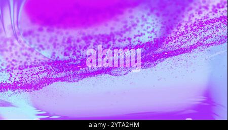Purple particles forming abstract waves, image over gradient background Stock Photo