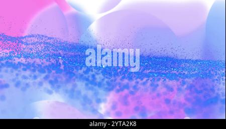 Abstract image with blue and pink particles flowing over soft pastel background Stock Photo
