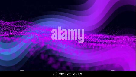 Purple particles forming wave patterns, abstract image Stock Photo