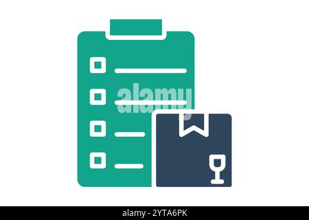 Procurement icon. solid icon style. checklist with product. icon related to procurement. procurement management elements vector illustration Stock Vector