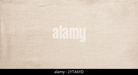 Fine bright linen cloth. Tablecloth on top view. Background for wedding and birthday celebrations in natural boho style with space for text. Stock Photo