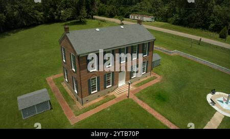 JULY 8, 2023 - GOODMAN, MS., USA - Little Red Brick Schoolhouse in Goodman, MS Stock Photo