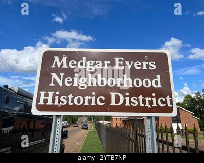 JULY 8, 2023, JACKSON, MS. - USA - Medgar Evers Historic District, Civil Rights sacred spot Stock Photo