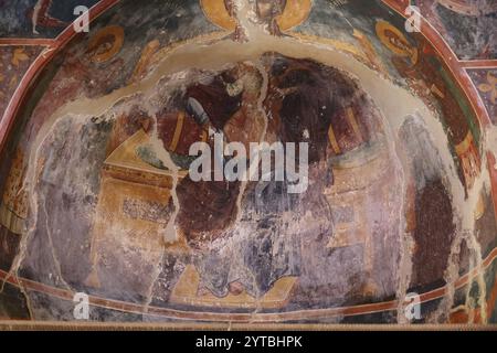 Interior view of the Church of Saint Mary of Blachernae in the Berat-Kalaja Castle, Albania Stock Photo