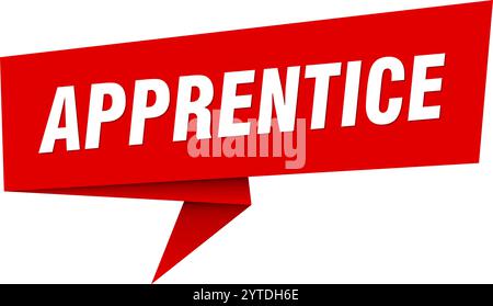 apprentice banner. apprentice speech bubble, label, sticker, ribbon, sign template Stock Vector