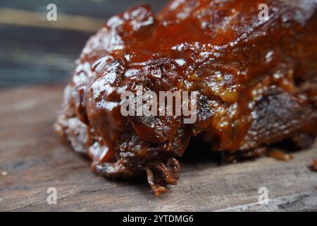 Grilled brisket meat from barbecue grill Stock Photo