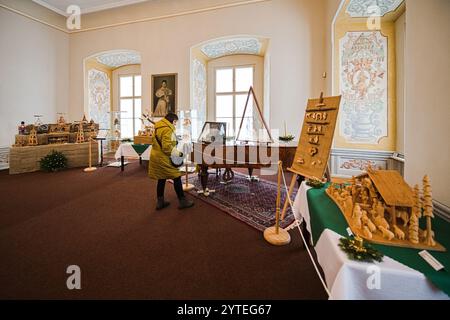 Rosice, Brno Region. 7th Dec, 2024. Nativity Scenes Exhibition in castle in Rosice, Brno Region, Czech Republic, December 7, 2024. Credit: Patrik Uhlir/CTK Photo/Alamy Live News Stock Photo