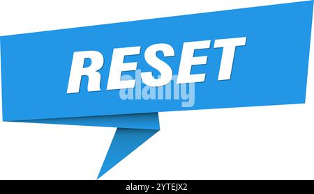 reset banner. reset speech bubble, label, sticker, ribbon, sign template Stock Vector