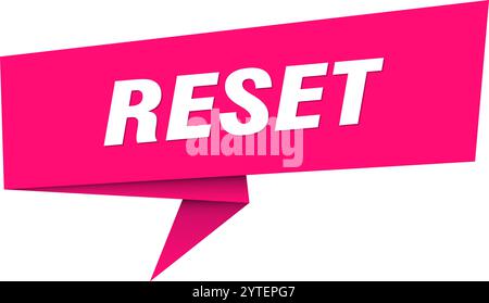 reset banner. reset speech bubble, label, sticker, ribbon, sign template Stock Vector
