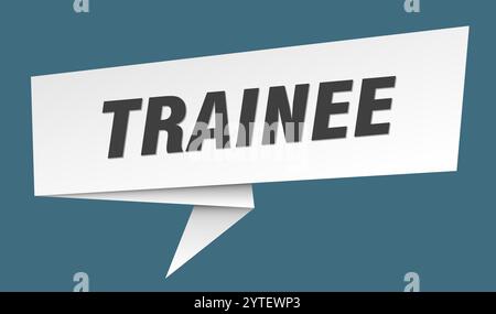 trainee banner. trainee speech bubble, label, sticker, ribbon, sign template Stock Vector