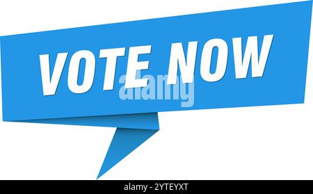 vote now banner. vote now speech bubble, label, sticker, ribbon, sign template Stock Vector