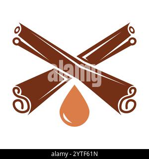 cinnamon icon logo design template Stock Vector