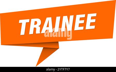 trainee banner. trainee speech bubble, label, sticker, ribbon, sign template Stock Vector