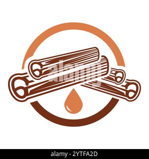 cinnamon icon logo design template Stock Vector