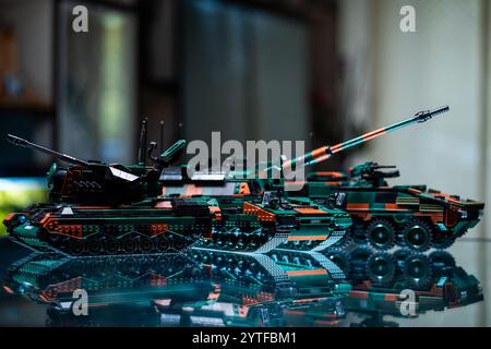 collection of plastic toy military vehicles and tanks models, building ...