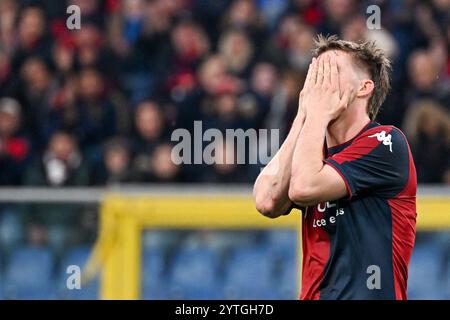 Genova, Italia. 07th Dec, 2024. Genoa's Morten Frendrup delusion during the Serie A soccer match between Genoa and Torino at the Luigi Ferraris Stadium in Genoa, Italy - Saturday, December 07, 2024. Sport - Soccer . (Photo by Tano Pecoraro/Lapresse) Credit: LaPresse/Alamy Live News Stock Photo