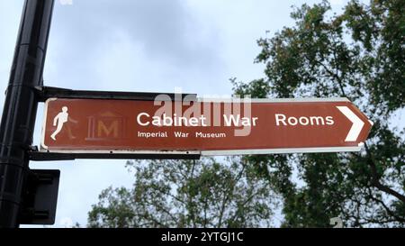 Cabinet War Rooms known today as Churchill War Rooms sign in London, UK Stock Photo