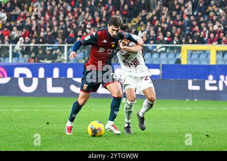 Genova, Italia. 07th Dec, 2024. Genoa's Fabio Miretti fights for the ball during the Serie A soccer match between Genoa and Torino at the Luigi Ferraris Stadium in Genoa, Italy - Saturday, December 07, 2024. Sport - Soccer . (Photo by Tano Pecoraro/Lapresse) Credit: LaPresse/Alamy Live News Stock Photo