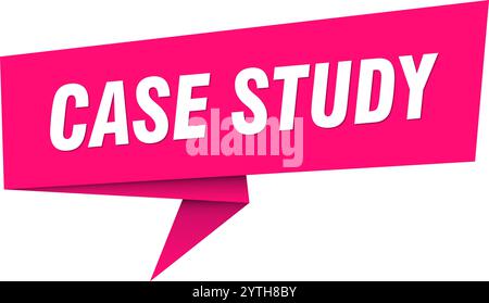 case study banner. case study speech bubble, label, sticker, ribbon, sign template Stock Vector