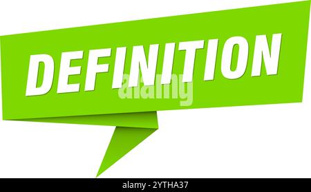 definition banner. definition speech bubble, label, sticker, ribbon, sign template Stock Vector