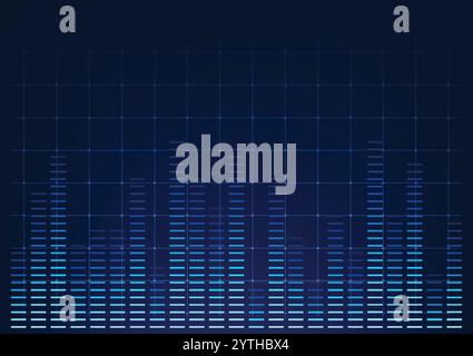 Sound wave technology background with digital style waves, conveying precise sound transmission and digital data processing, suitable for presenting s Stock Vector