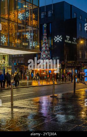 Christmas lights on Argyle st and Buchanan St Glasgow Scotland Stock Photo