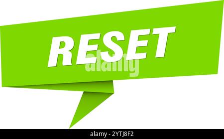 reset banner. reset speech bubble, label, sticker, ribbon, sign template Stock Vector
