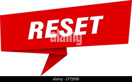 reset banner. reset speech bubble, label, sticker, ribbon, sign template Stock Vector