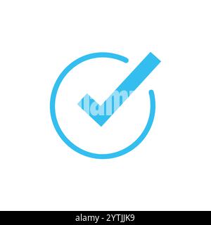 Blue verified icon, social media account icon. Approved profile sign. Stock Vector