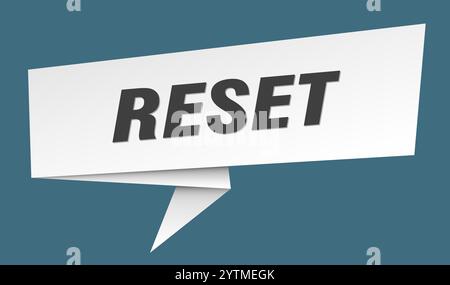 reset banner. reset speech bubble, label, sticker, ribbon, sign template Stock Vector