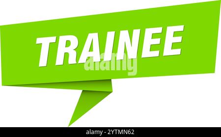 trainee banner. trainee speech bubble, label, sticker, ribbon, sign template Stock Vector