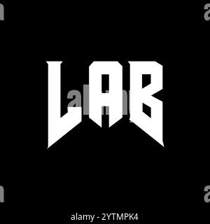 LAB letter logo design for technology company. LAB logo design black and white color combination. LAB logo, LAB vector, LAB design, LAB icon, LAB alph Stock Vector