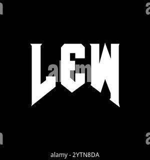 LEW letter logo design for technology company. LEW logo design black ...