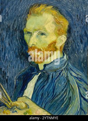 Van Gogh Self Portrait 1889. Vincent Van Gogh painting; Post Impressionist painter; Oil painting. 1800s, 19th century artist Stock Photo