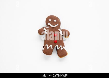 Christmas gingerbread cakes in the shape of a character, all colored in red, green and white Stock Photo