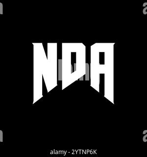 NDA letter logo design for technology company. NDA logo design black and white color combination. NDA logo, NDA vector, NDA design, NDA icon, NDA alph Stock Vector