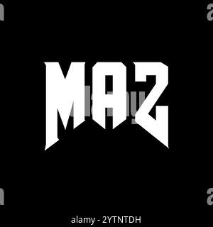 MAZ letter logo design for technology company. MAZ logo design black ...
