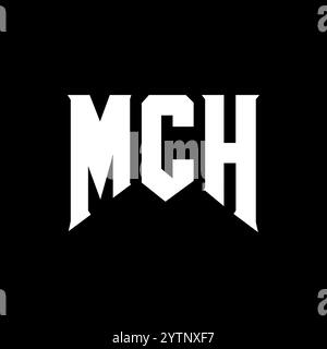 MCH letter logo design for technology company. MCH logo design black ...