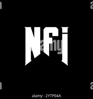 NFI letter logo design for technology company. NFI logo design black ...