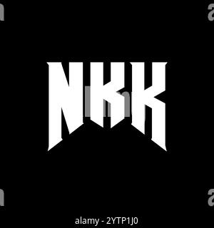 NKK letter logo design for technology company. NKK logo design black and white color combination. NKK logo, NKK vector, NKK design, NKK icon, NKK alph Stock Vector