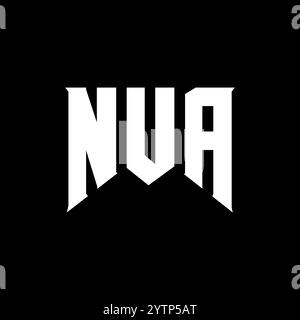 NUA letter logo design for technology company. NUA logo design black