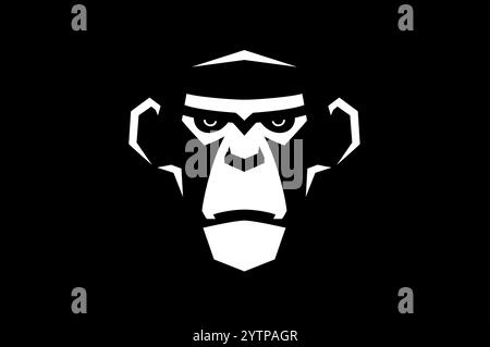 Simple Abstract Illustration of Chimpanzee Head Stock Vector