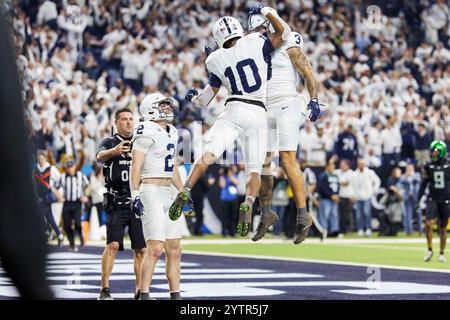 Penn State wide receiver Julian Fleming runs the 40yard dash during the school