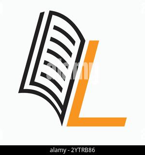 Initial Letter L Book Symbol For Education Logo Vector Sign Stock Vector