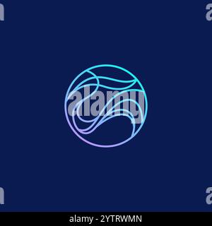 Abstract Wave Line Logo Design. ocean icon Stock Vector